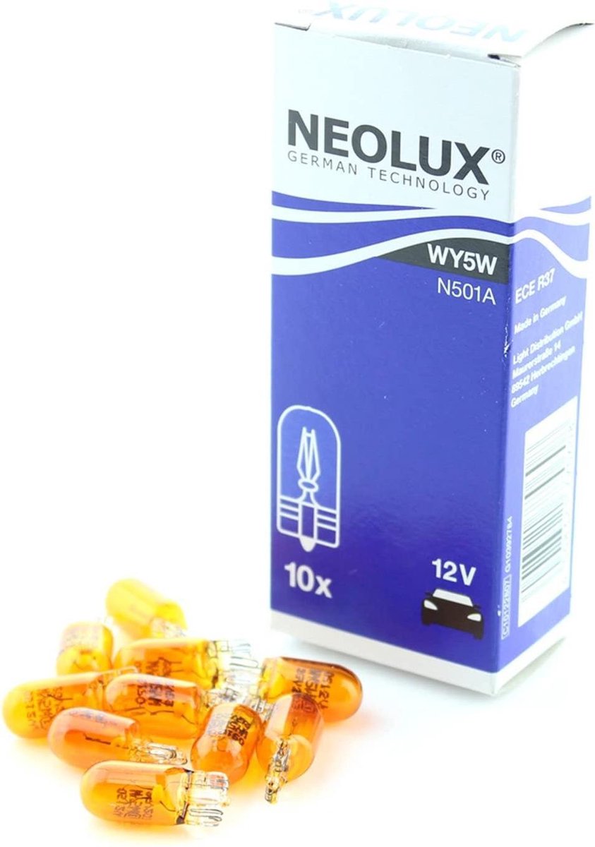 Neolux N501A - WY5W - 12V/5W - W2.1x9.5d - oranje/amber - 10 stuks