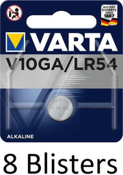 8 Stuk (8 Blisters a 1 st) Varta V10GA Wegwerpbatterij LR54 Alkaline