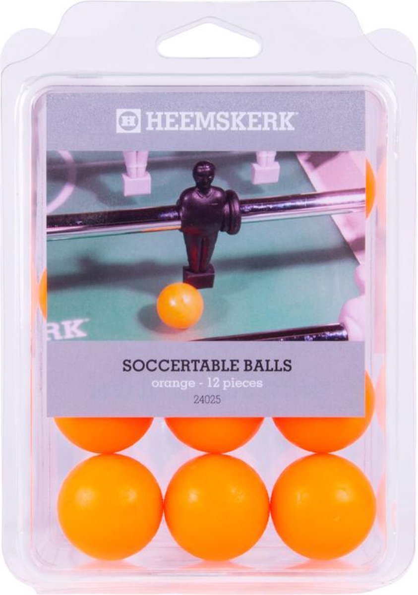 Heemskerk Tafelvoetbalballen Oranje – per 12 stuks – Kunststof