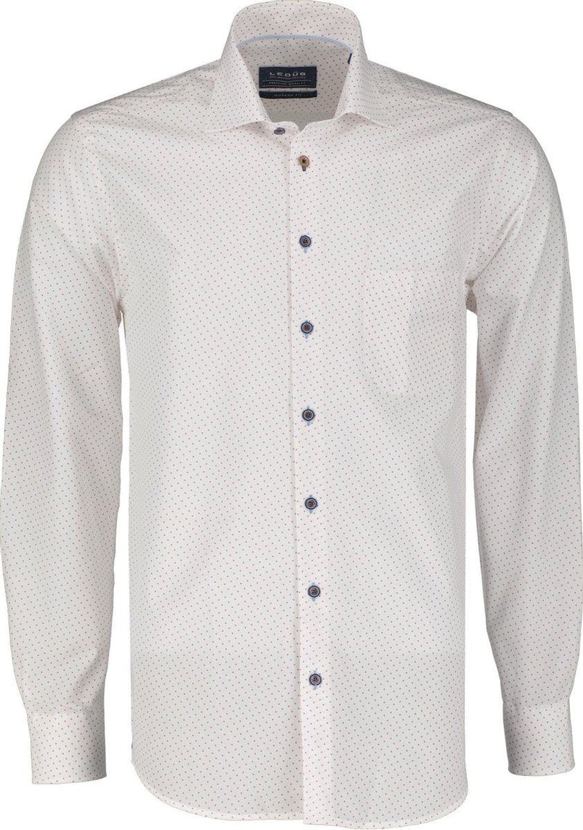 Ledûb Overhemd - Wit - Modern Fit - 48