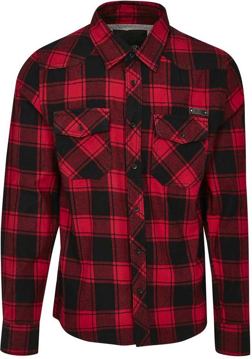 Brandit ruitjesshirt rood/zwart