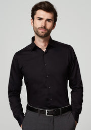 Michaelis Zwart twill overhemd