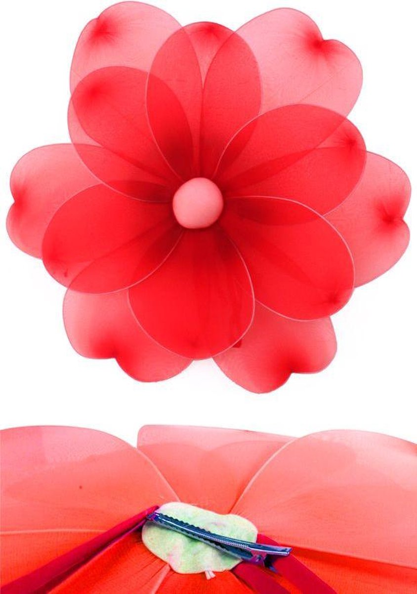 Bloem rood deco dia 55 cm met clip