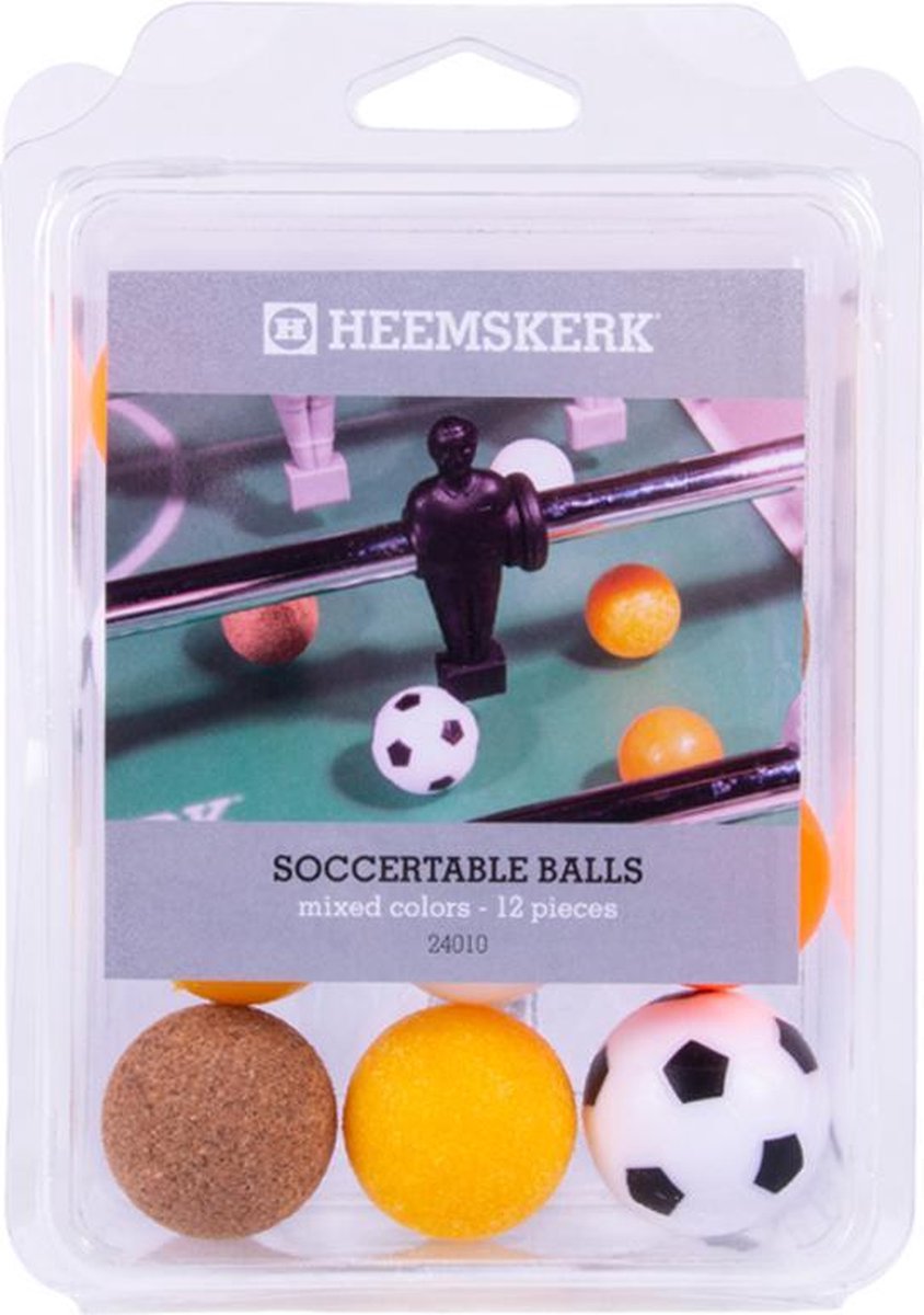 Heemskerk Assorti Tafelvoetbal balletjes in 6 soorten - per 12 stuks