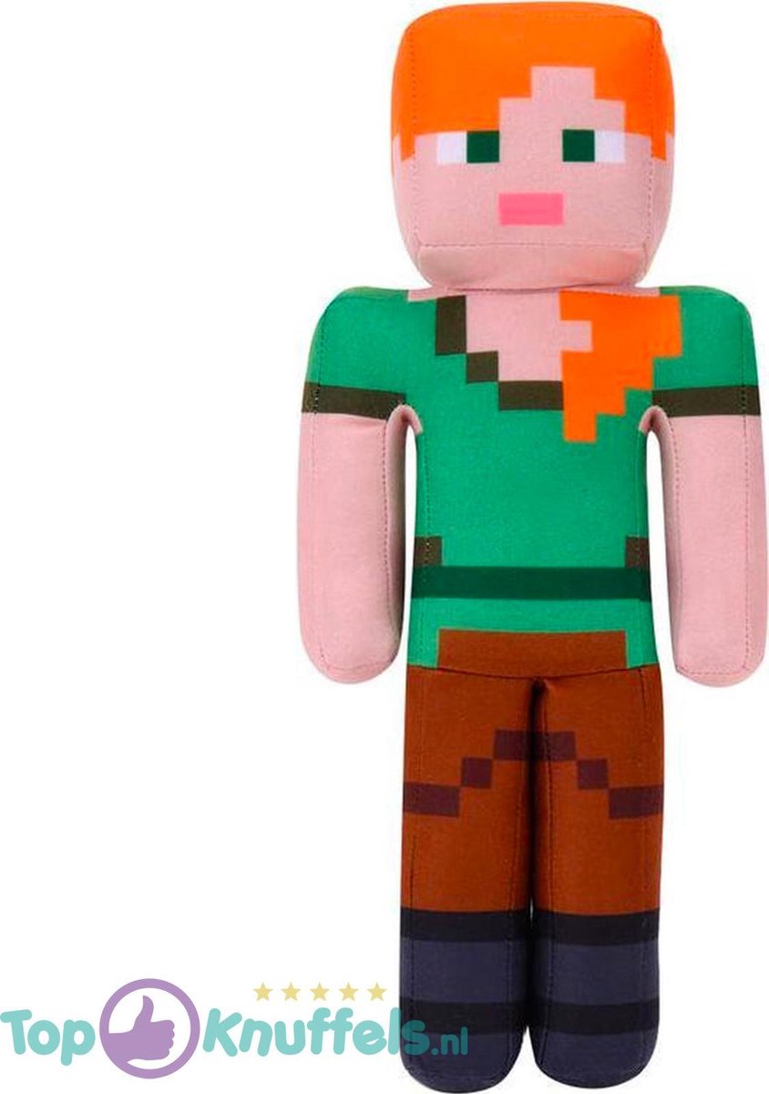Minecraft Alex Pluche Knuffel 22 cm  | Mine-craft Peluche Plush Toy | Knuffeldier Knuffelpop voor kinderen jongens meisjes | Minekraft