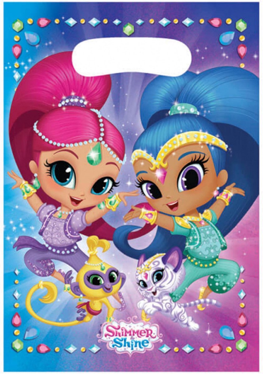 AMSCAN - 8 plastic Shimmer + Shine cadeauzakjes - Decoratie > Feestzakjes