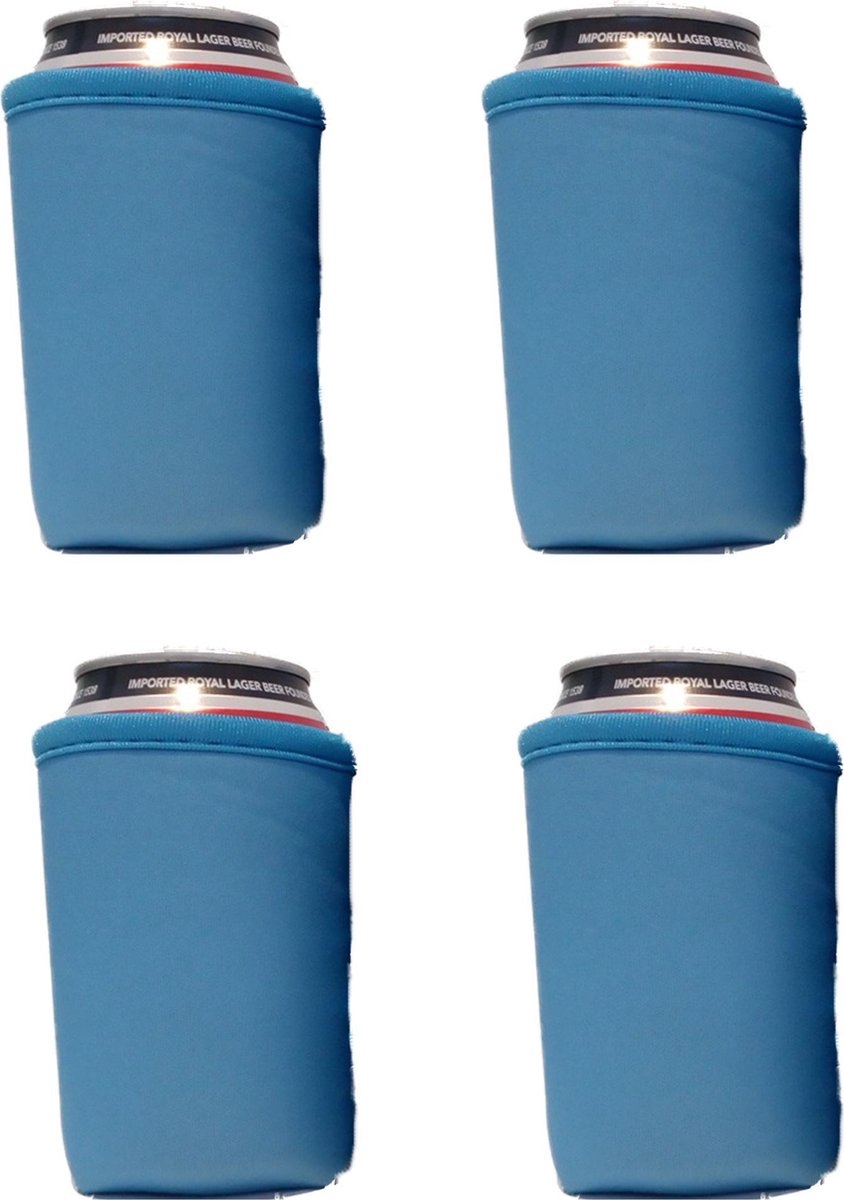 EIZOOKSHOP 4 stuks Exclusief Blauw Bier - Frisdrank blik koelhoud hoesje - bierblik hoesjes