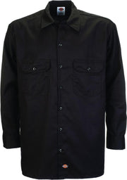 Dickies Heren Long  Sleeve Work Shirt Zwart