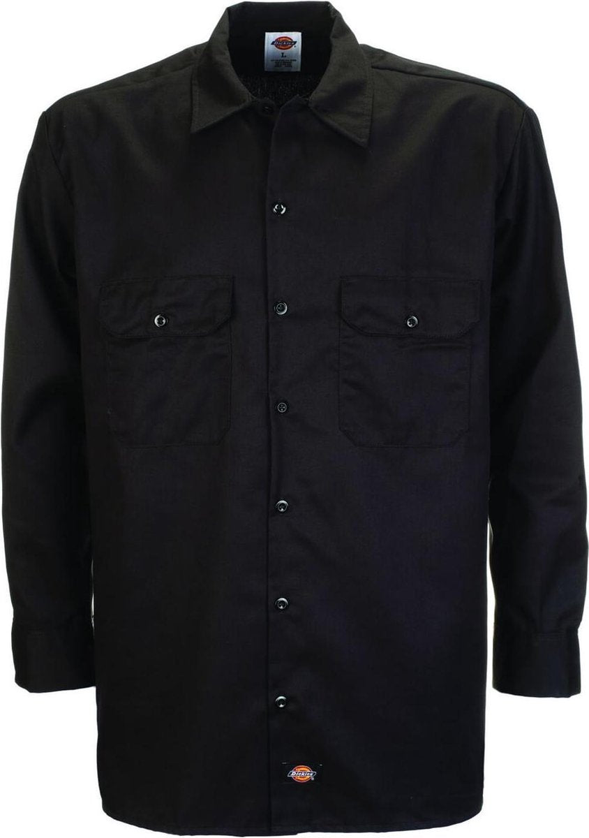 Dickies Heren Long  Sleeve Work Shirt Zwart