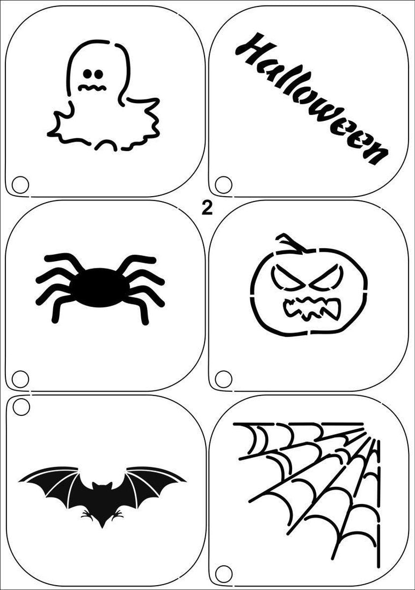 schminksjablonen - halloween - 6 assorti