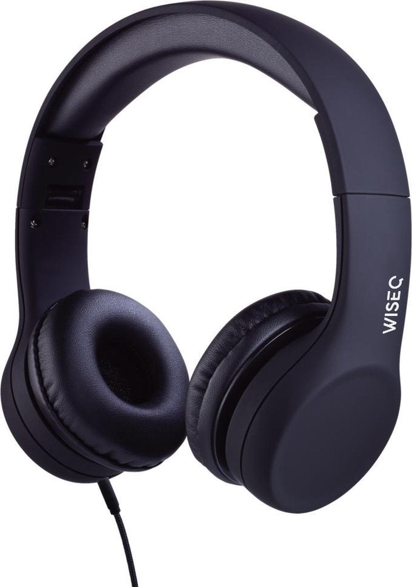 WiseQ Junior On Ear Koptelefoon Voor Kinderen -  Vanaf 3 tot 9 jaar - Volumebegrenzer - Zwart