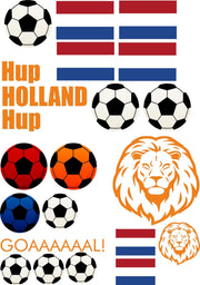 (Auto)Raamsticker EK voetbal A4  - Versiering oranje - Hup Holland Hup - Nederlands elftal - EK voetbal - Raamdecoratie voetbal - rood wit blauw - voetbalsupporter - raamsticker Nederlands elftal - oranje zomer - stickers
