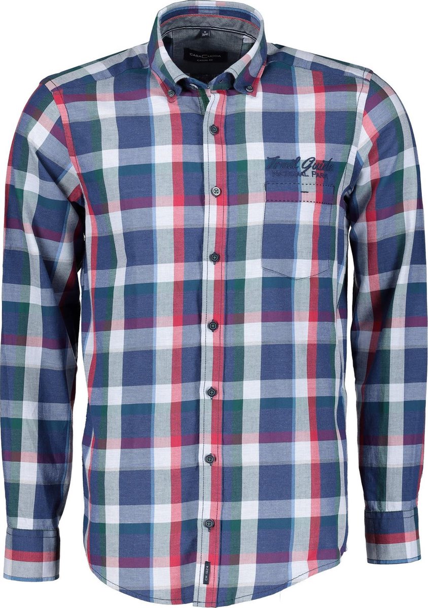 Casa Moda Overhemd - Modern Fit - Blauw - 6XL Grote Maten