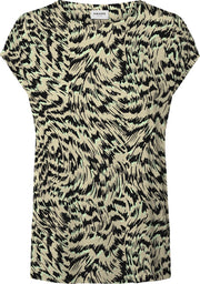 Vero Moda VMAVA PLAIN SS TOP MULTI AOP GA Dames T-shirt - Maat XS