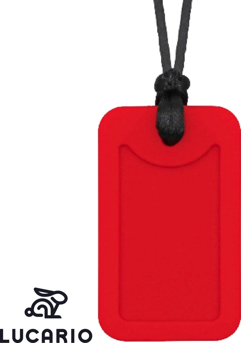Bijtketting - Kauwketting | ID Tag | Army Tag - Rood | Ook geschikt voor volwassenen
