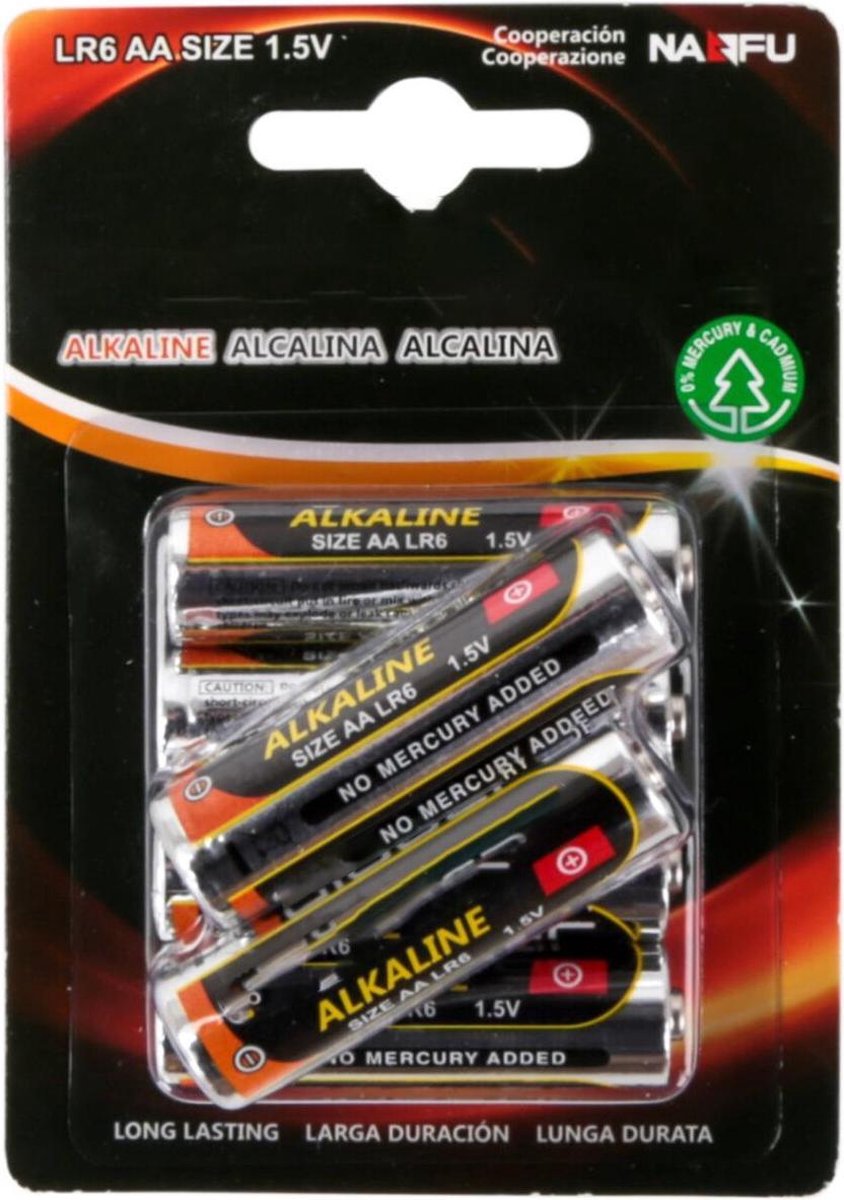 Batterij - Igna Baty - AA/LR06 - 1.5V - Alkaline Batterijen - 6 Stuks