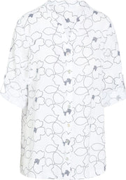 Cassis - Blouse in bedrukt linnen - Wit