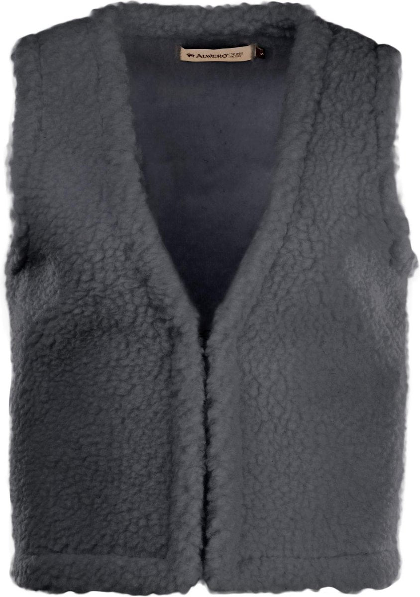 Alwero Mouwloos vest "Folker 100% wol" Grijs - S
