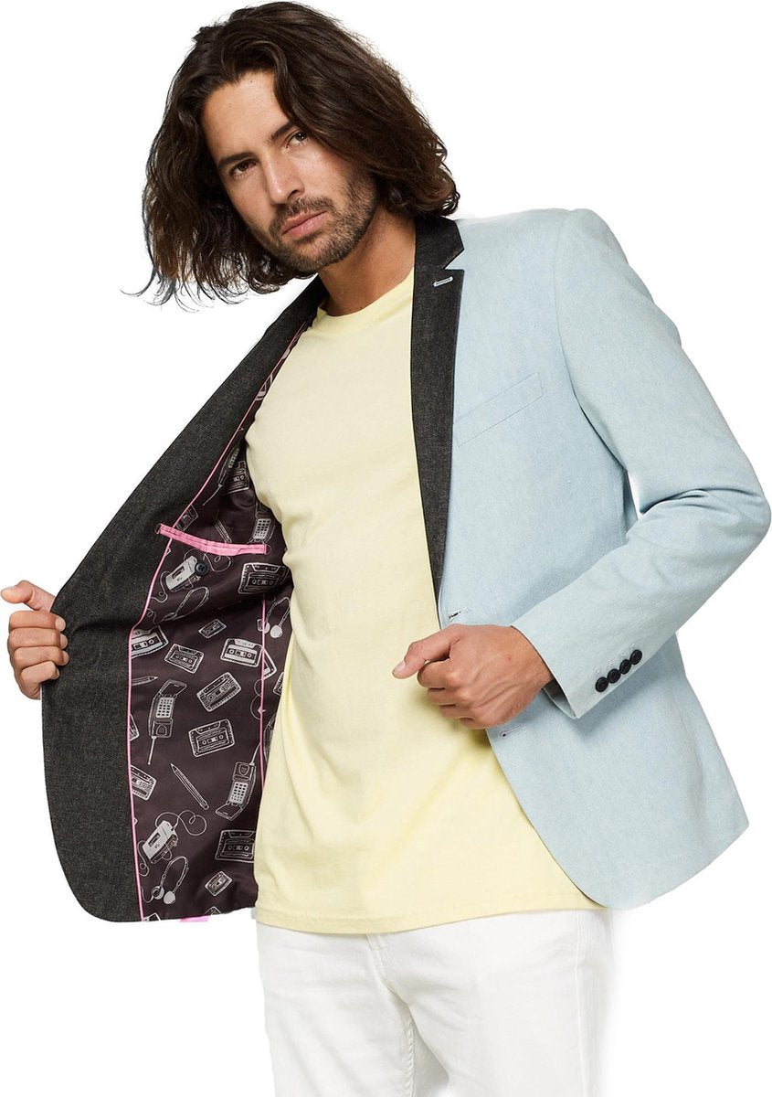 OppoSuits Deluxe Retro - Bolt  - Heren Blazer - Vintage - Frisky Blue - Maat EU 54