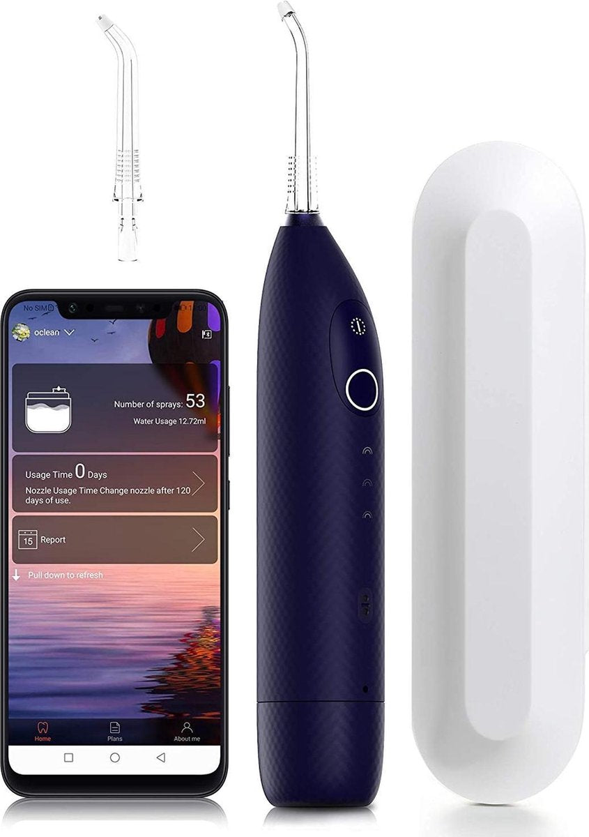 Oclean® Professionele Waterflosser met App – Airflos – Waterflos met GRATIS Travel Box – Waterpik Magnetische lader – Paars