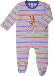 Woody – Romper Unisex – Veelkleurig gestreept - Giraf - 201-3-RBF-S/900 - maat 74