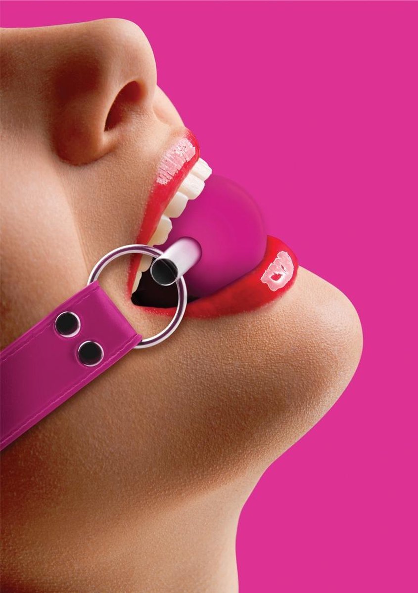 Ouch! – Solide Rubberen Ball Gag Knevel met Verstelbare Riem voor Mond Vulling – Roze
