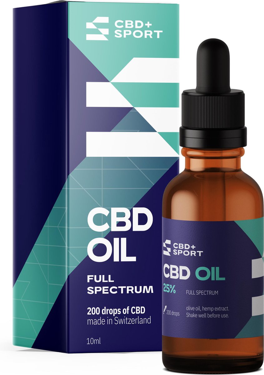 CBD+SPORT CBD Olie 25% - Full spectrum - 100% natuurlijk