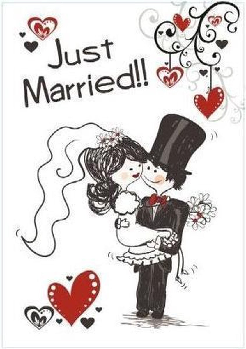 Raamsticker Adhesive Just Married 35x55