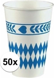 Oktoberfest - 50x Beieren thema papieren feest bekers 200 ml - Oktoberfest/Bierfeest tafeldecoratie versiering