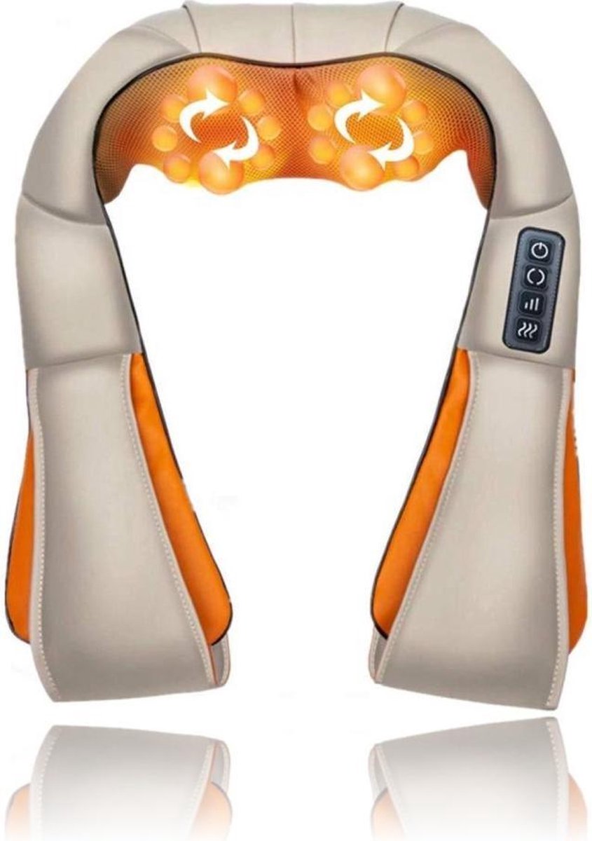 D'AZ® - Elektrisch Shiatsu Nek- en Schouder Massage Kussen - Variabele Intensiteit – Ook Geschikt voor Rug/Benen/Voeten/Kuiten - Incl. Auto Stekker - Sage