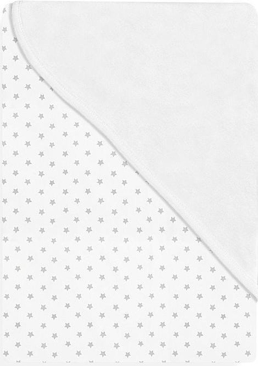 Interbaby Babydeken Star 75 X 65 Cm Katoen Wit/grijs