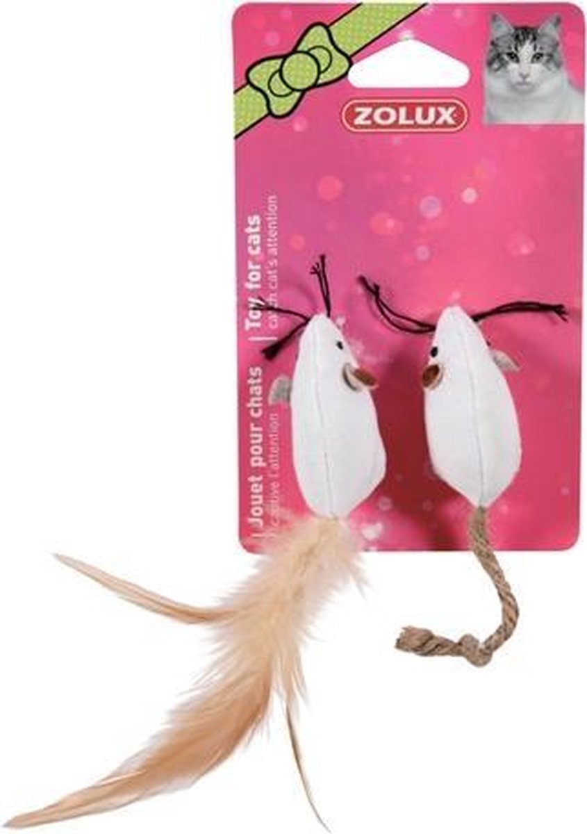 Zolux canvas muis wit - 5 cm 2 st - 1 stuks