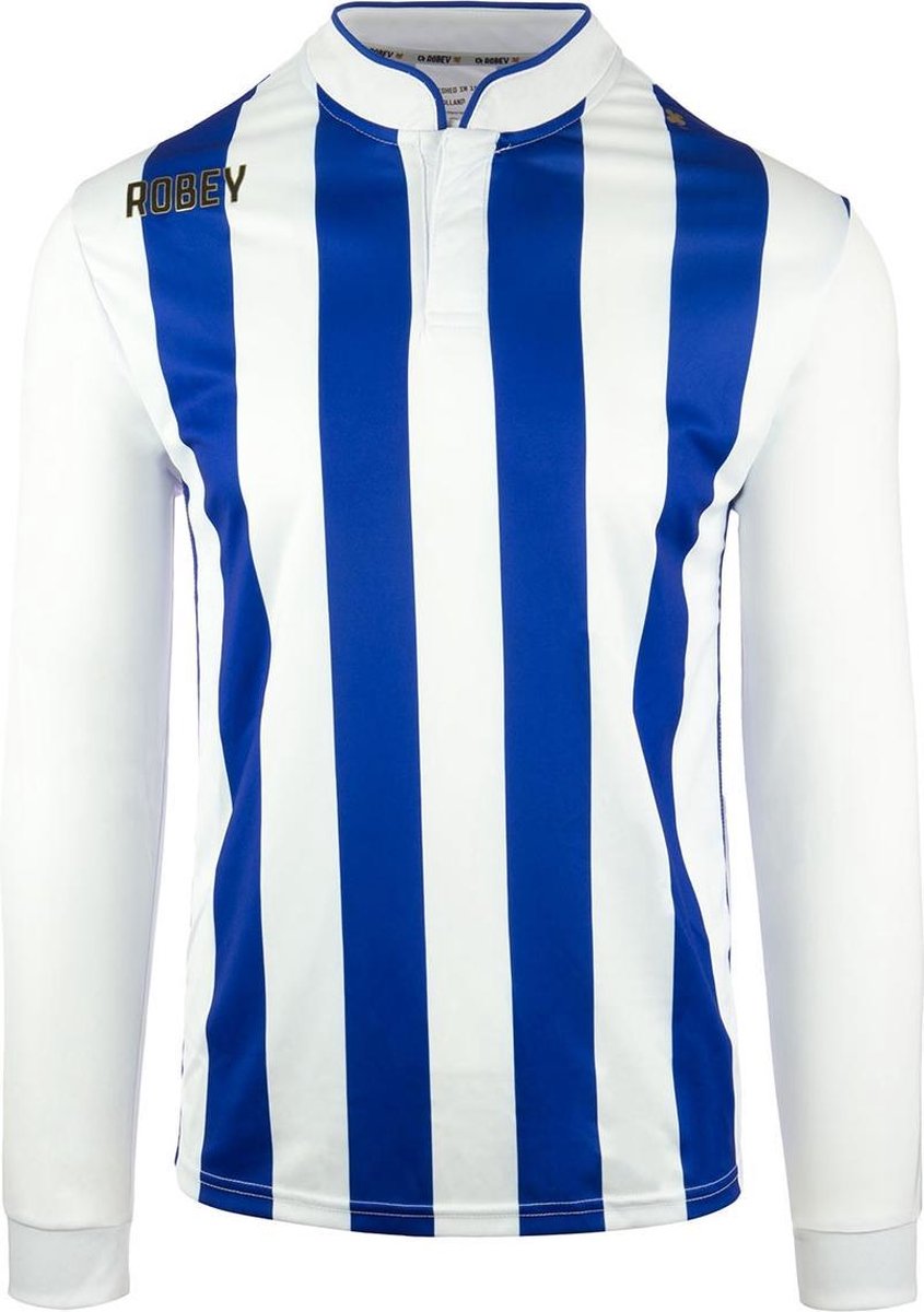 Robey Winner LS Shirt voetbalshirt lange mouwen (maat 4XL) - Blue/White Stripe