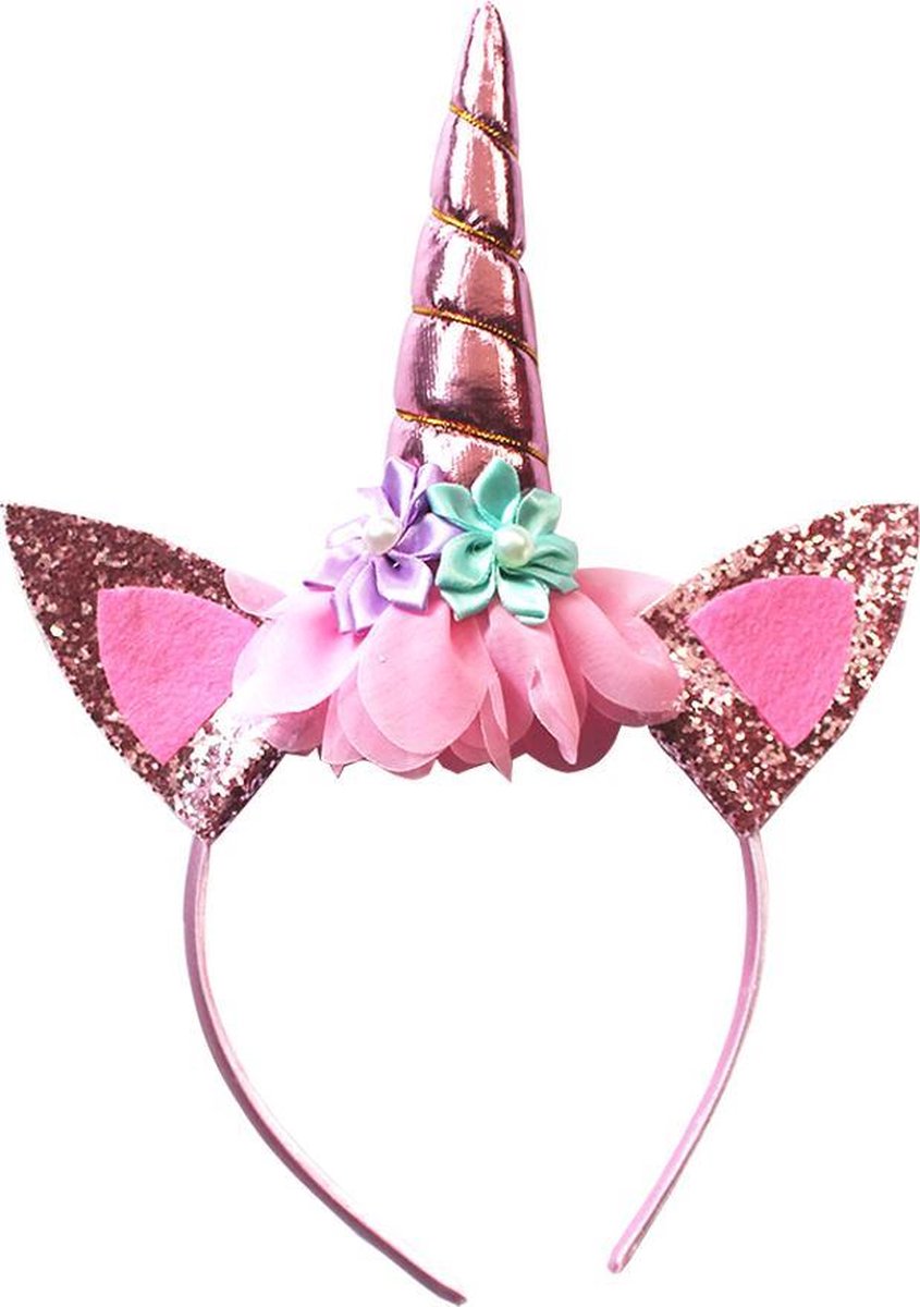 Diadeem zilverkleur unicorn / eenhoorn
