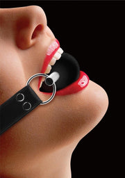 Ouch! Solid Ball Gag Rubberen Mond Knevel - Zwart
