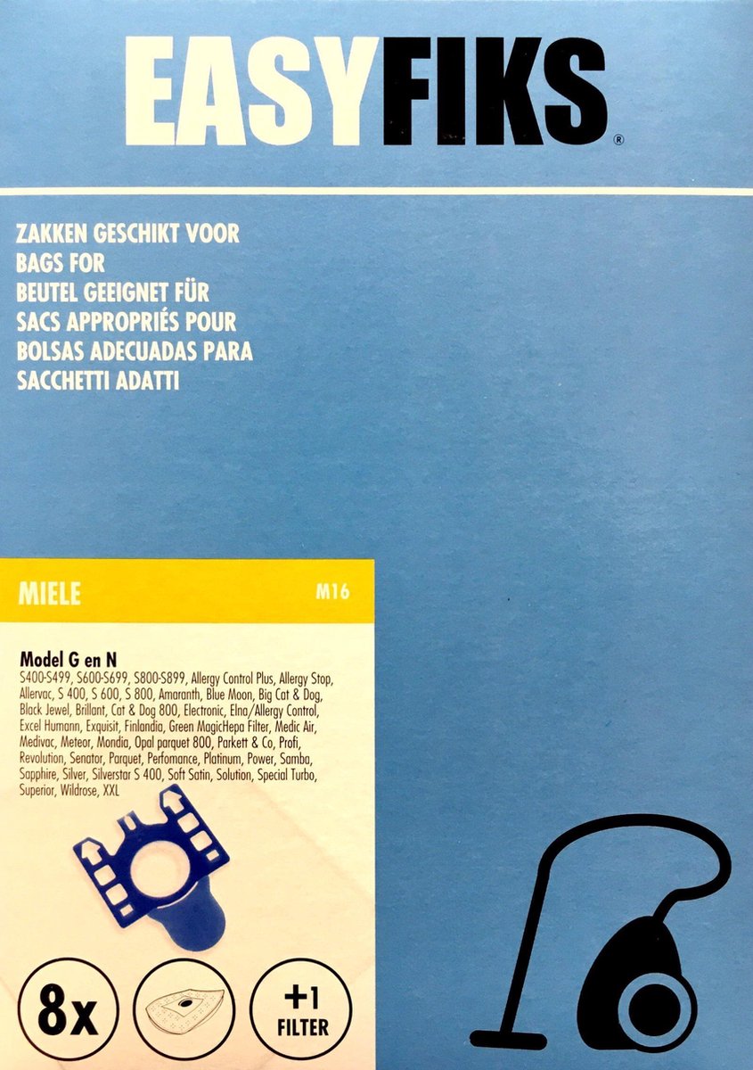 EASYFIKS - STOFZUIGERZAK POLYPR MIELE GN S400-600  8 STUKS - 09917730
