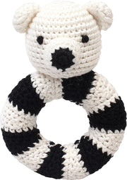 Naturezoo Ringrammelaar Ijsbeer Gehaakt 14 Cm Wit/zwart