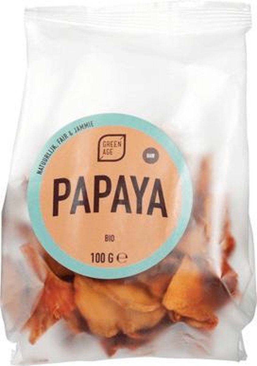 Papaya (ongezoet) GreenAge - Zakje 100 gram - Biologisch