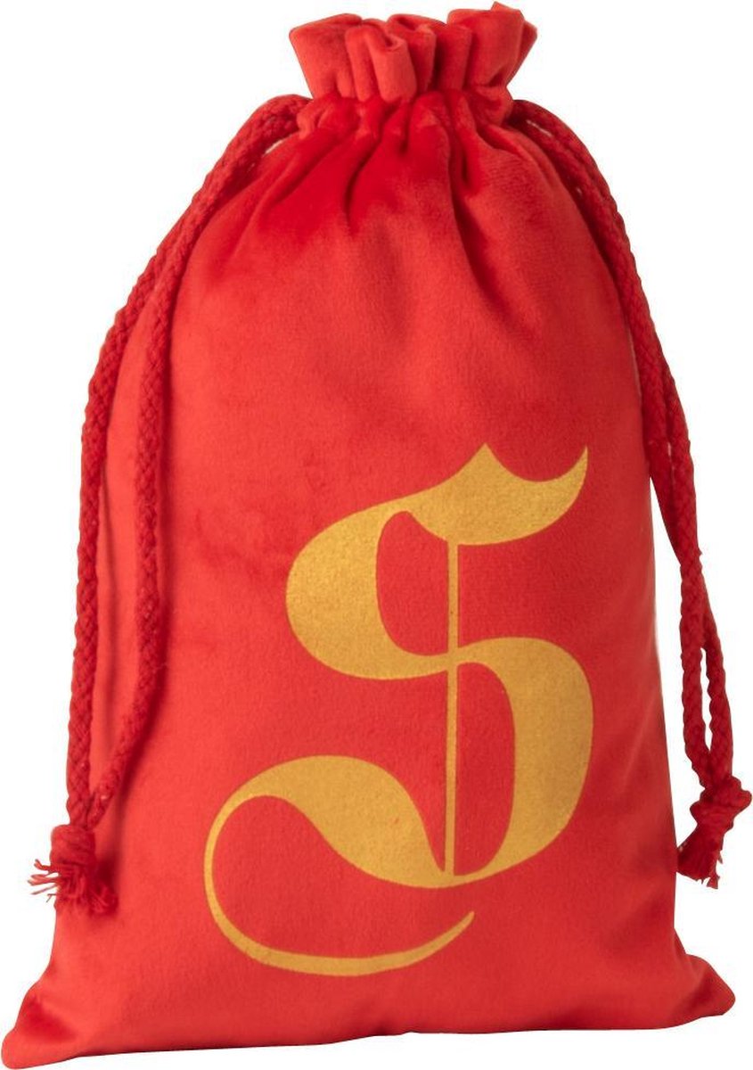 J-Line Zak Kerst S Velvet Rood Small Set van 4 stuks
