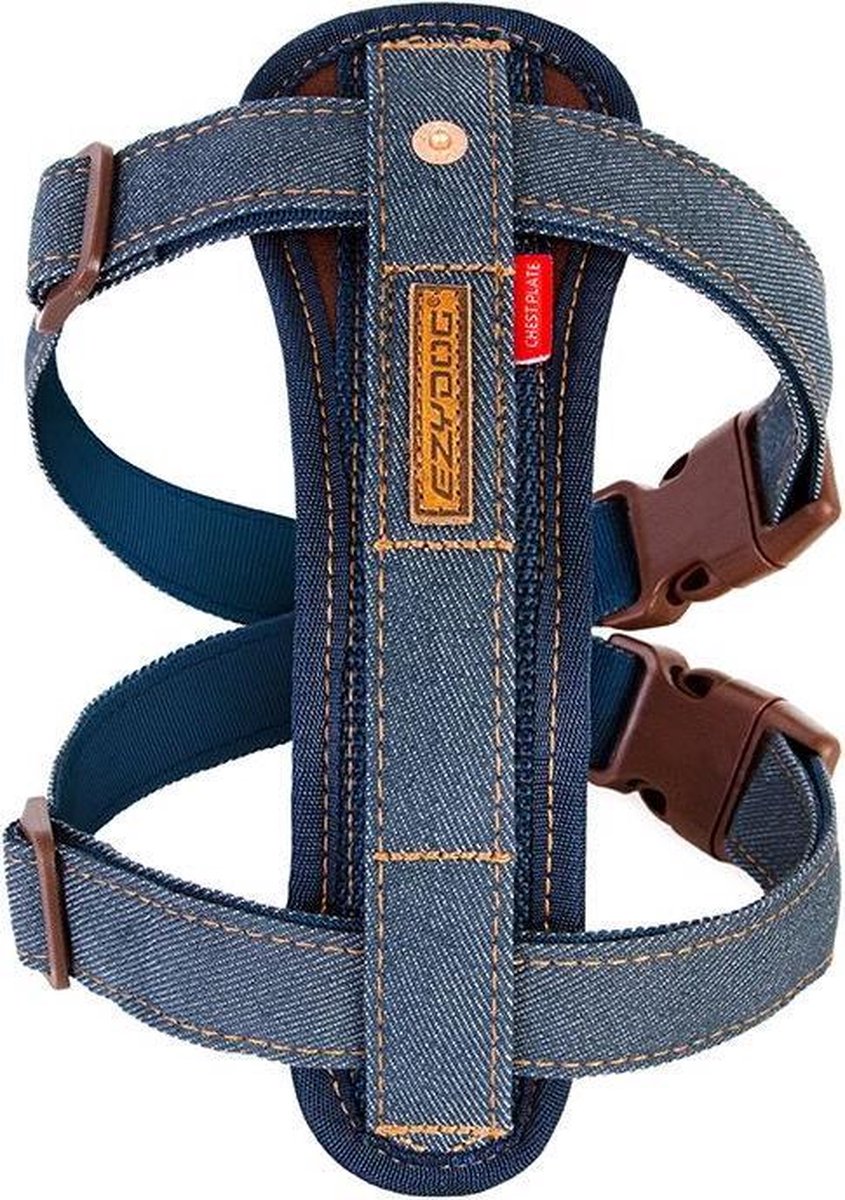 EzyDog Chest Plate Hondenharnas / tuig - L - Denim