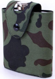 Heupflesje in camouflage hoes/tas 177 ml - Heupflesjes/Heupflacons/Drankflacons