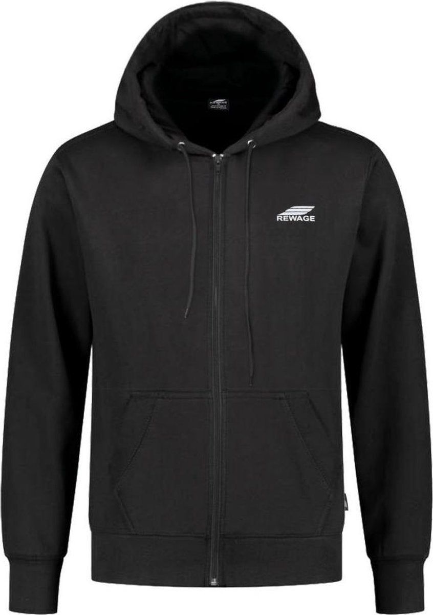 REWAGE Hoodie Met Rits Premium Heavy Kwaliteit - Heren - Zwart - M