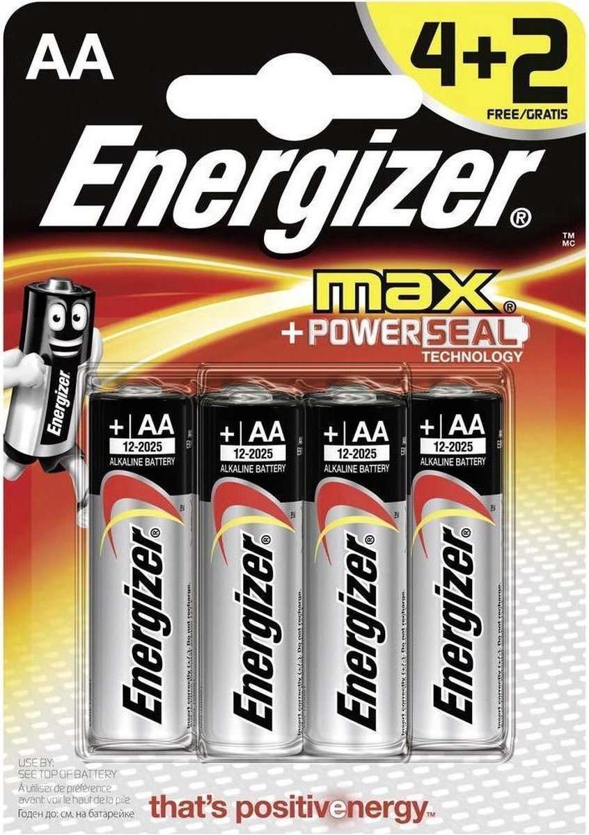 1x4+2 Energizer Max Mignon AA LR 6 1