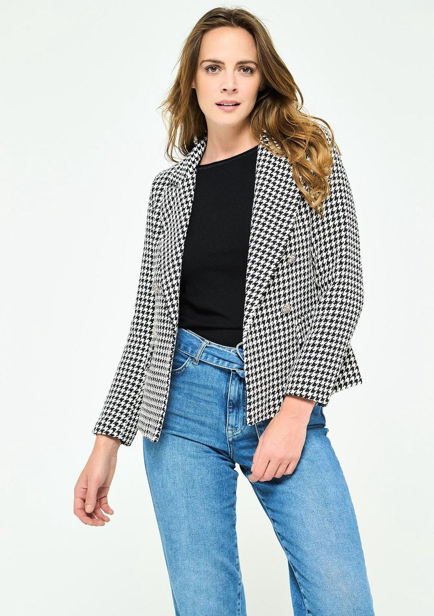 Tweed blazer - Zwart