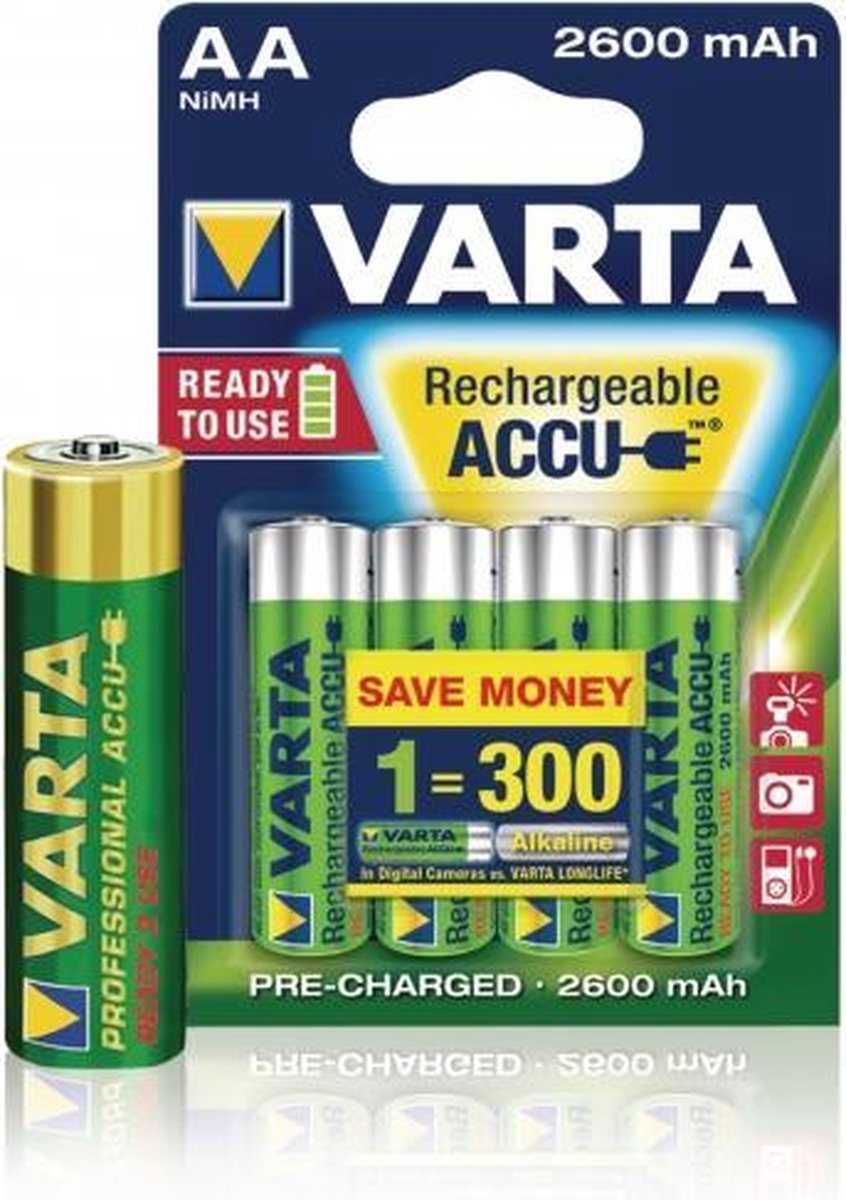 Varta VARTA-5716B Oplaadbare Nimh Batterij Aa 1.2 V 2500 Mah 4-blister