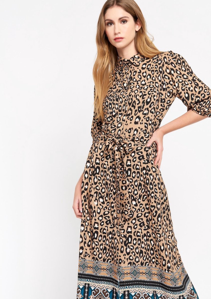 Hemdjurk met luipaard print - Bruin