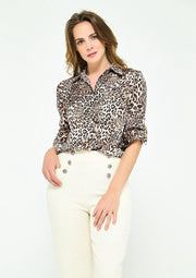 Hemd met luipaardprint - Camel