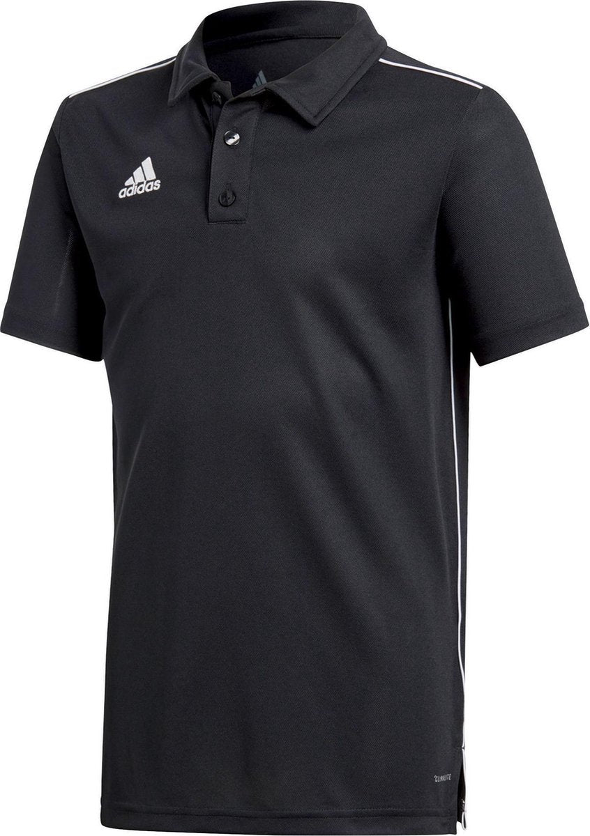 adidas Core 18 Sportpolo - Maat 164  - Unisex - zwart/wit