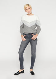 Skinny jeans met strass steentjes - Dnm - Med Grey
