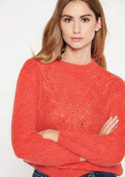Trui met decoratief breipatroon - Rood